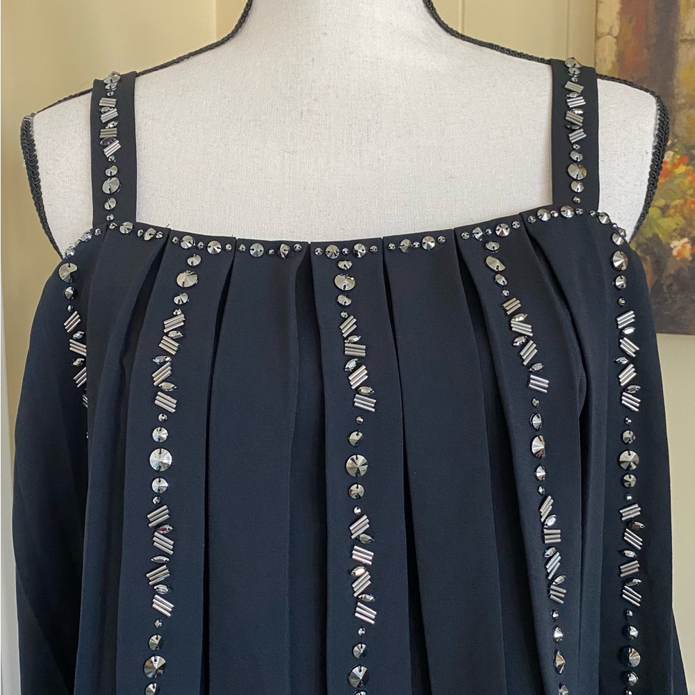 New Ted Baker Embellished Pleated Tiered Dress - Picture 5 of 15